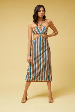 Suboo Lolita Knit Keyhole Midi Dress Metallic Size XS / AU 6 for rent on The Volte - image 1