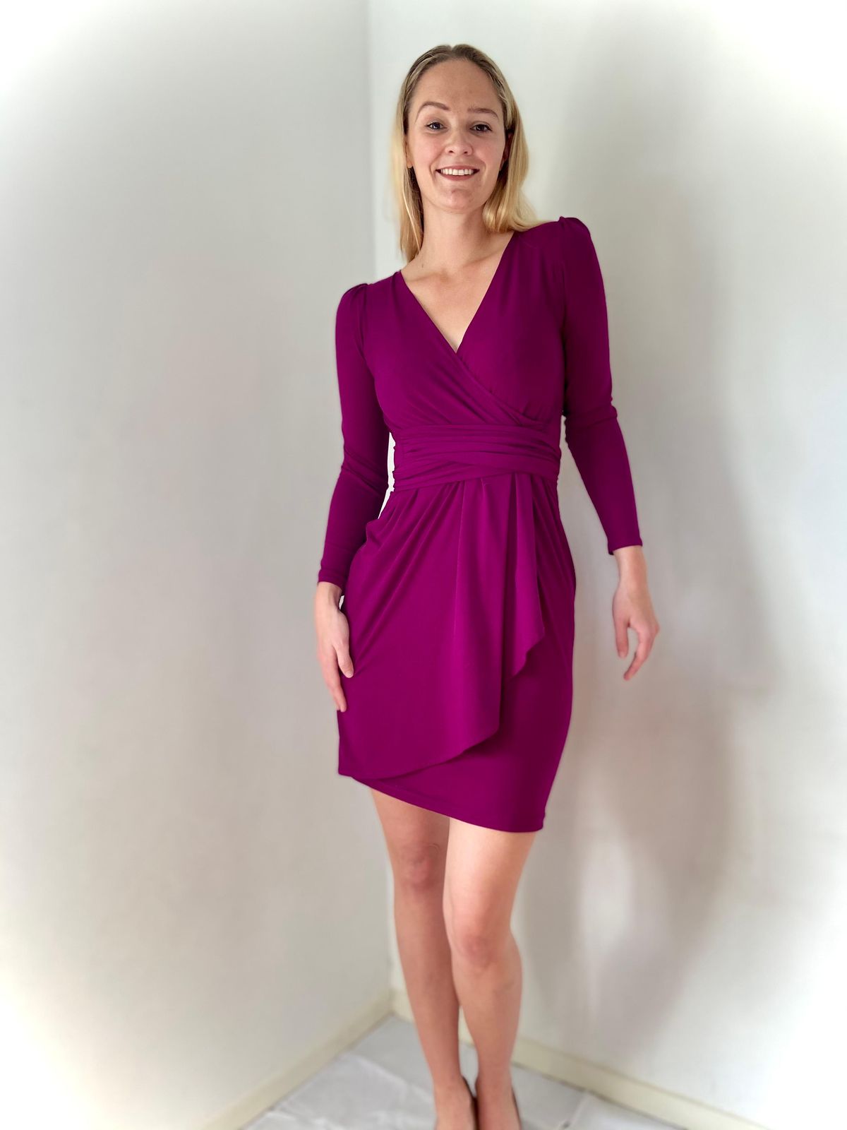 Sacha Drake Faux Wrap Dress Purple Size 10 - Image 1