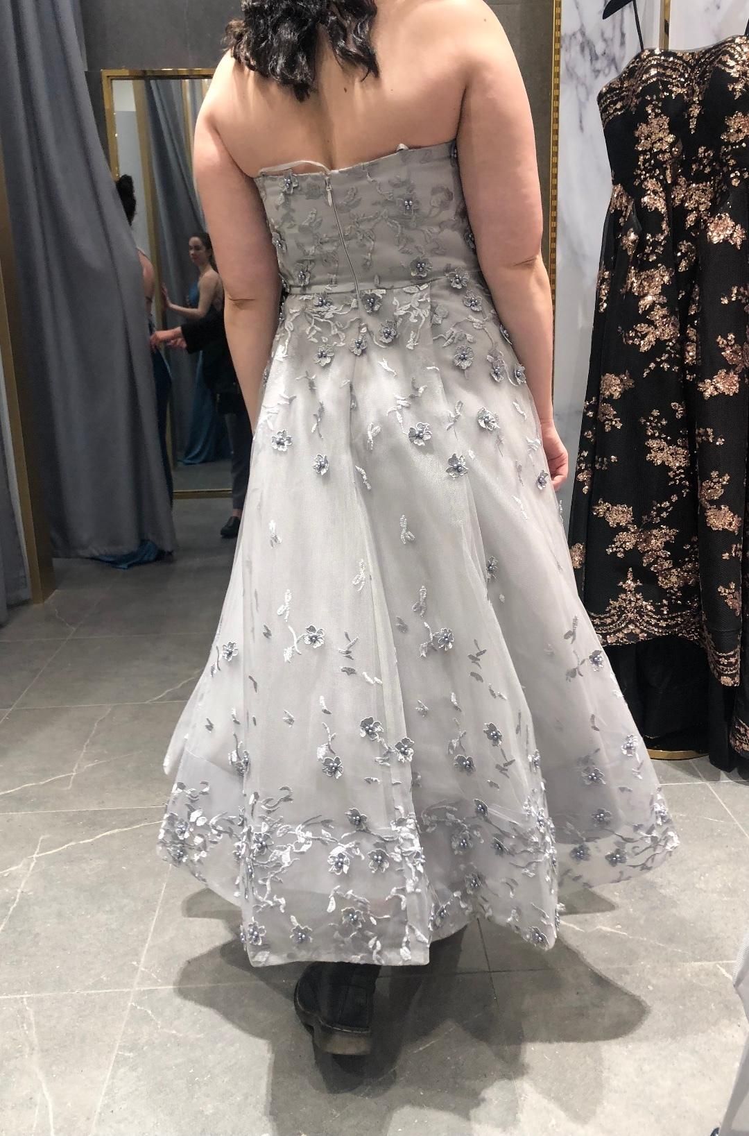 Bariano Strapless Lace Ballgown Gown Size 14 for rent on The Volte - main image