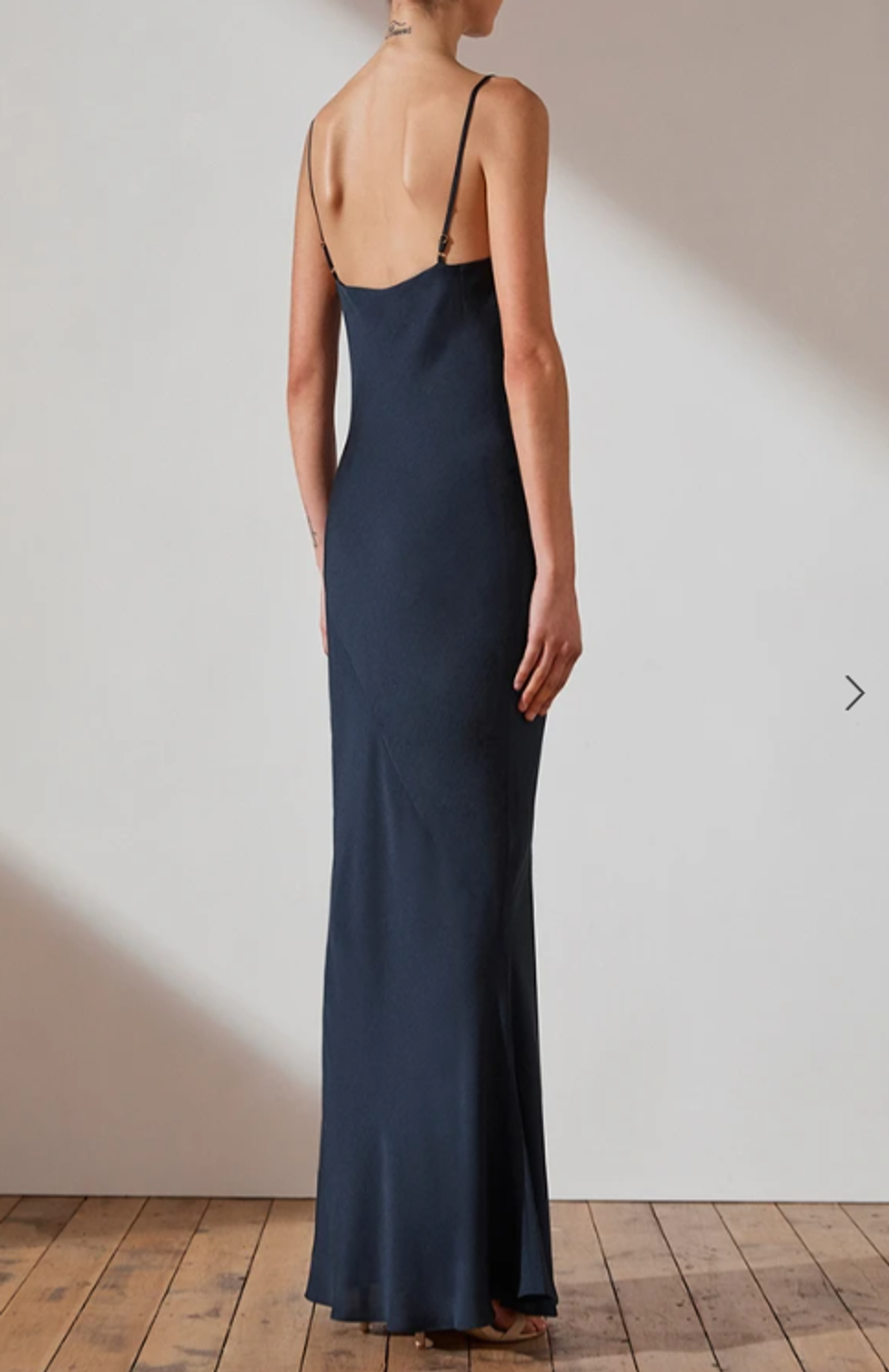 Shona Joy Luxe Bias Cowl Slip Dress Navy - Image 3