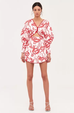 C/MEO Collective White Lie Long Sleeve Mini Dress Print Size 10 for rent on The Volte - image 1