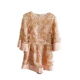 Alice McCall Rose Gold Lace Playsuit Pink Size 6 for rent on The Volte - image 2