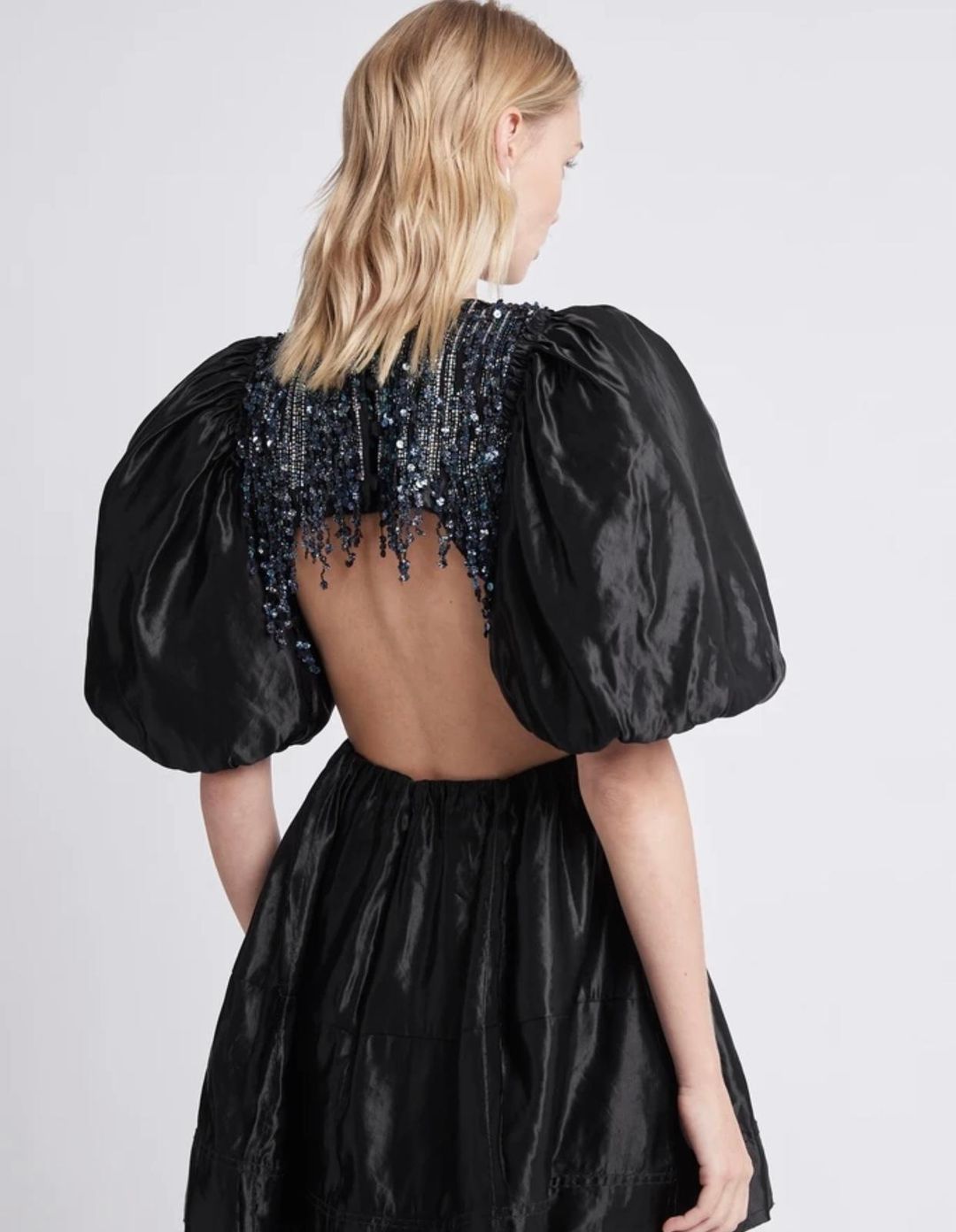 Aje Relic Beaded Mini Dress Black Size 14 for rent on The Volte - main image