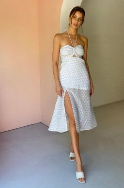 Suboo Verse Shirred Strapless Dress White Size 6 for rent on The Volte - image 1