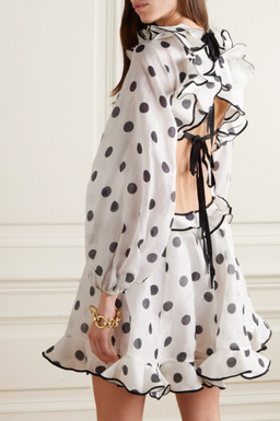 Zimmermann Lovestruck Polka Dot Mini Dress Print Size 6 for rent on The Volte - image 2