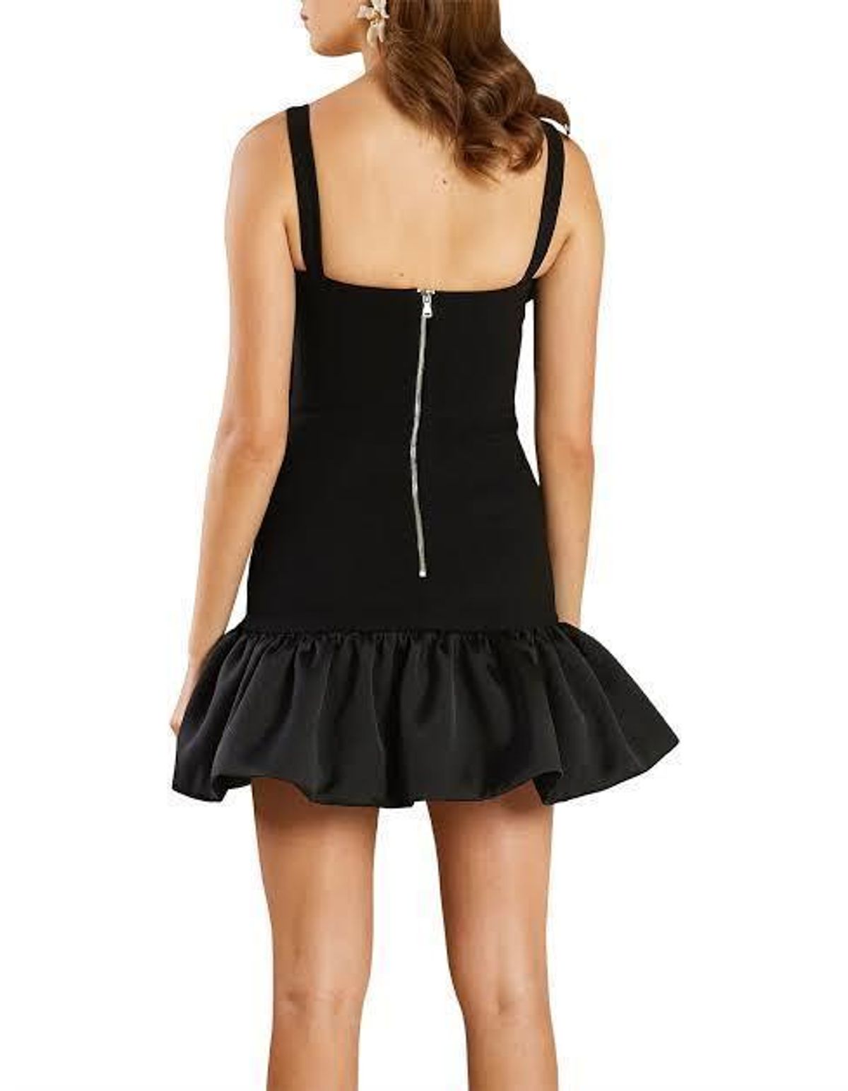 By Johnny Structured Ruffle Mini Dress Black Size 8 - Image 2