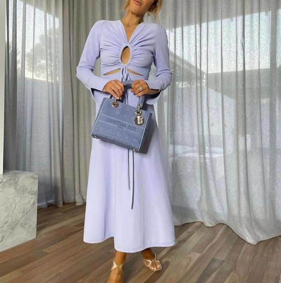 Scanlan Theodore Keyhole Dress Purple Size 8 for rent on The Volte - main image