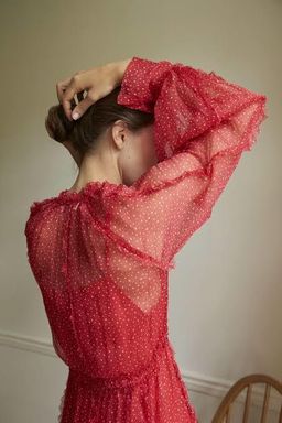 Lee Mathews Ladybird Silk Dress Red Size 8 for rent on The Volte - image 4