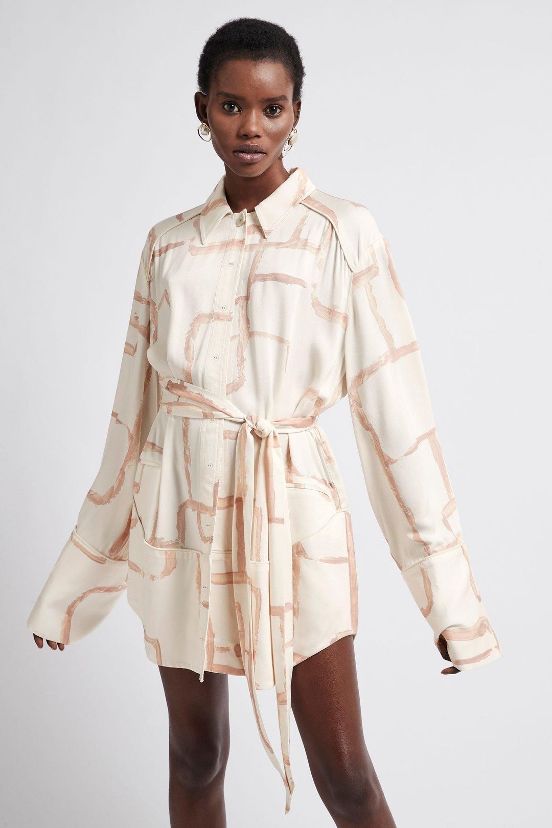 Aje L Espirit Shirt Dress Print Size 6 for rent on The Volte - main image