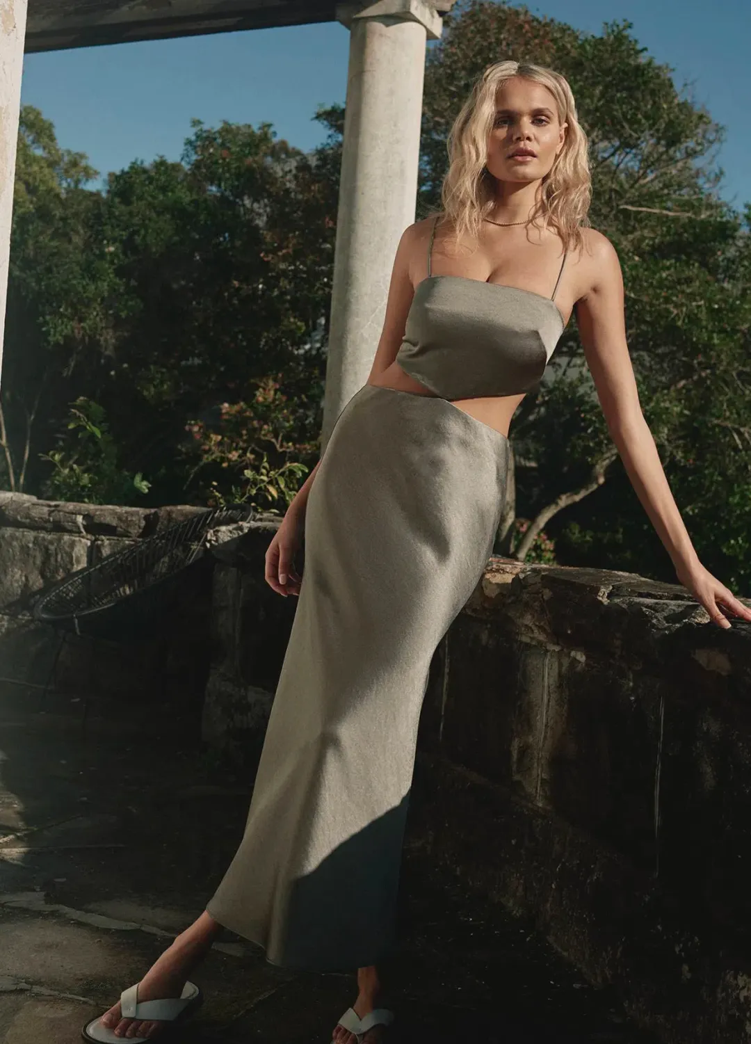 Bec & Bridge Alegra Midi Dress Green Size 8 / S for rent on The Volte - main image