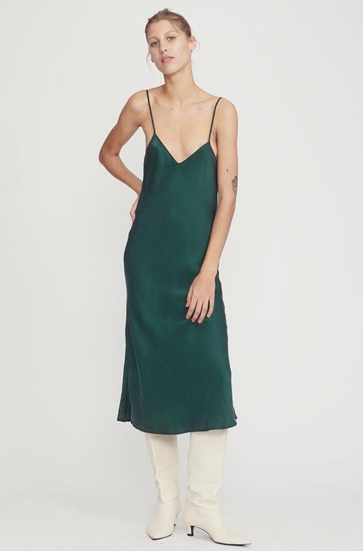 Silk Laundry 90’s Slip Dress Green Size 8 - Image 1