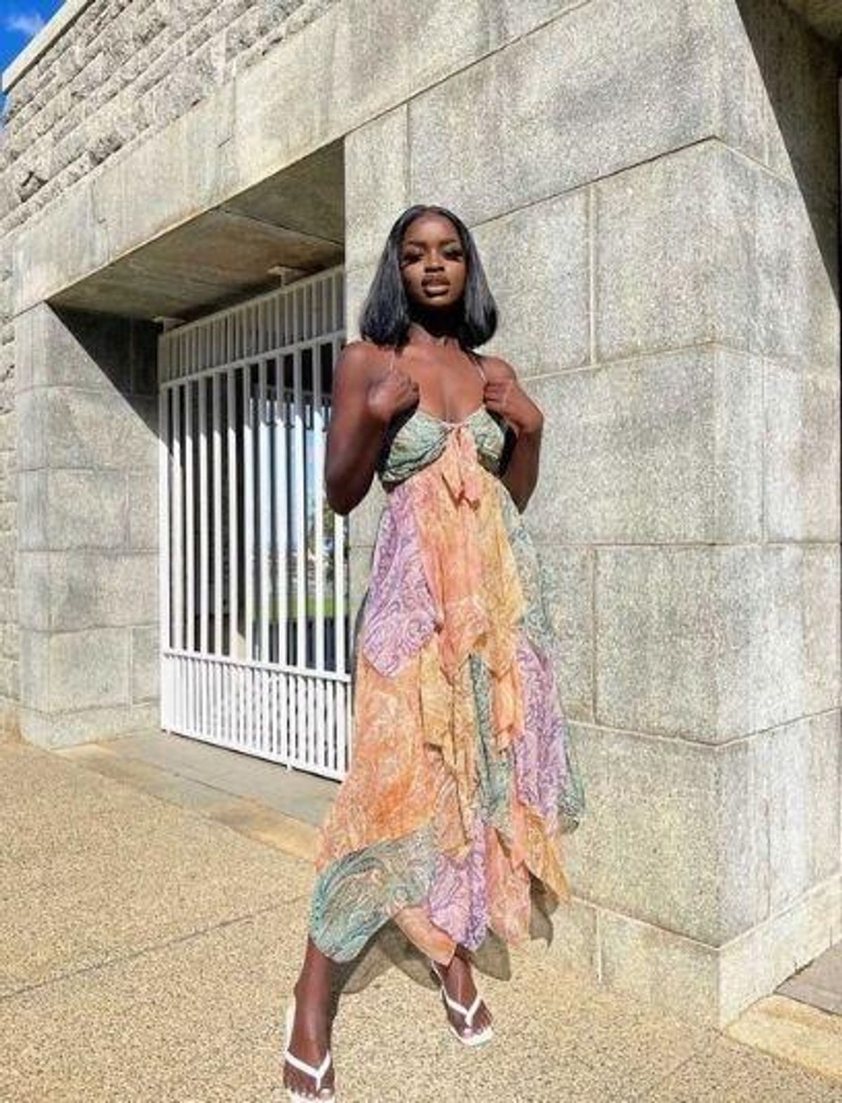 Zimmermann Brighton Hanky Hem Midi Dress Print Size 8 - Image 3