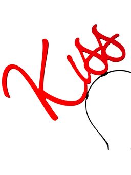LOVE LETTERS KISS HEADPIECE IN RED for rent on The Volte - image 1