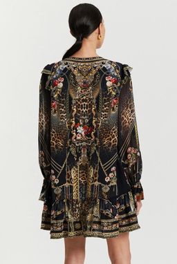 Camilla Gothic Goddess Ruffle Lace Up Dress Print Size XL for rent on The Volte - image 9