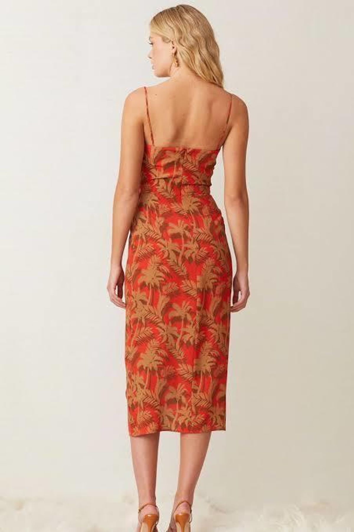 Bec & Bridge Shady Palm Midi Dress Print Size 6 - Image 2