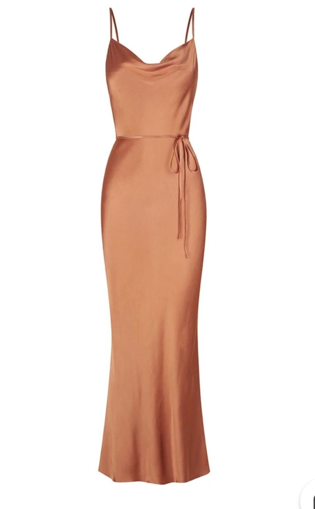 Shona Joy La Lune Bias Cowl Midi Dress Orange Size 8 for rent on The Volte - main image