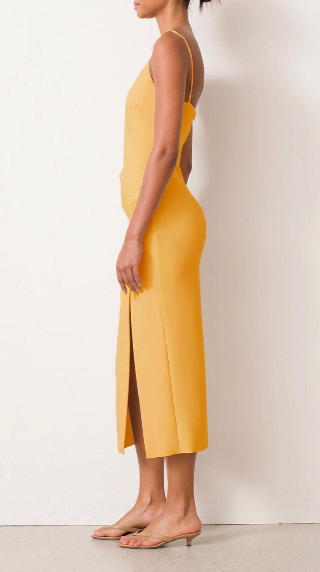 Bec & Bridge Raphaela Midi Dress Yellow Size 14 for rent on The Volte - main image