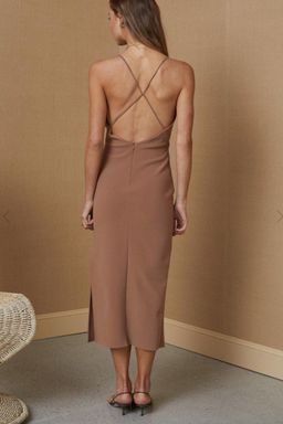 Bec & Bridge Maddison V Midi Dress Brown Size 14 for rent on The Volte - image 3