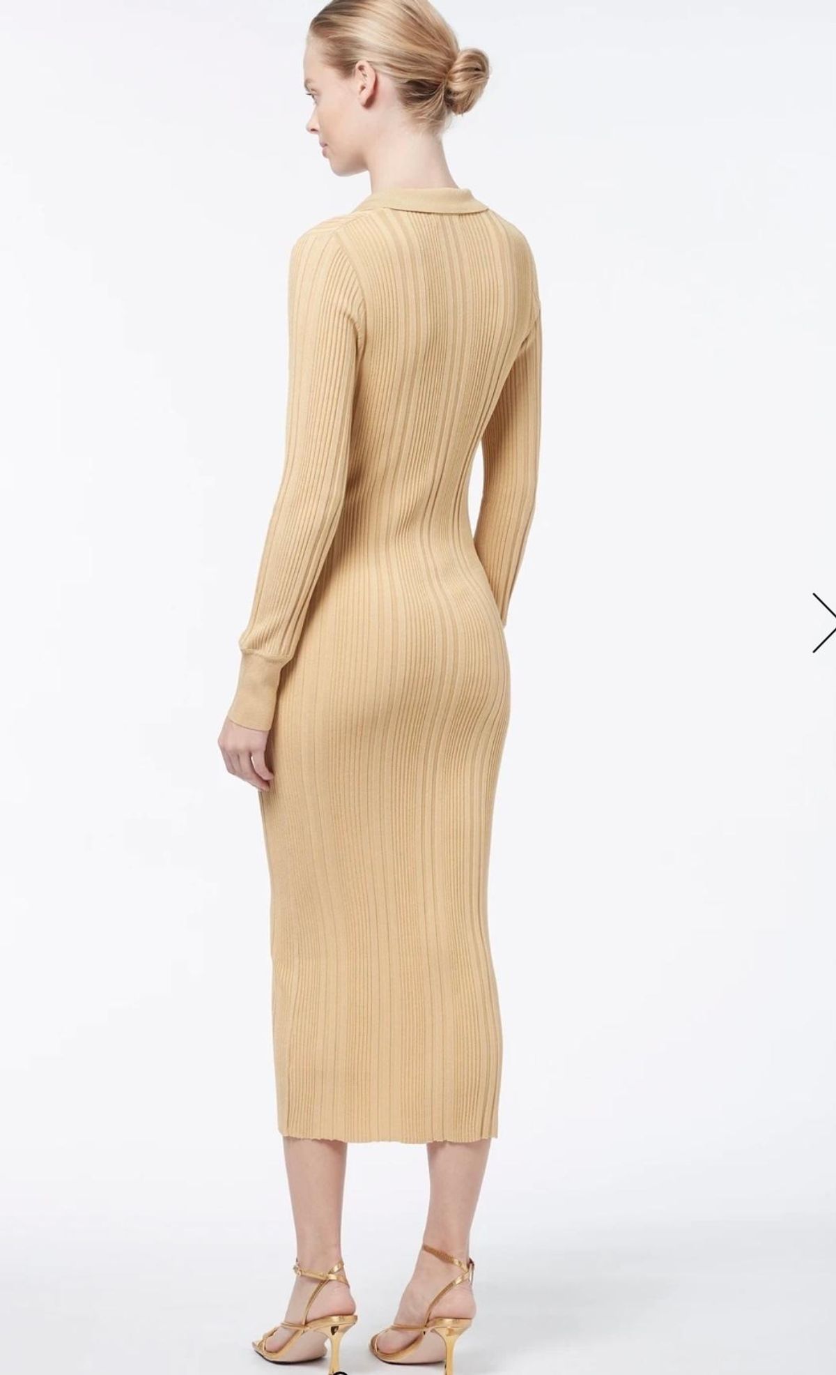 Manning Cartell Long Sleeve Knit Midi Dress Yellow Size 4 - Image 2