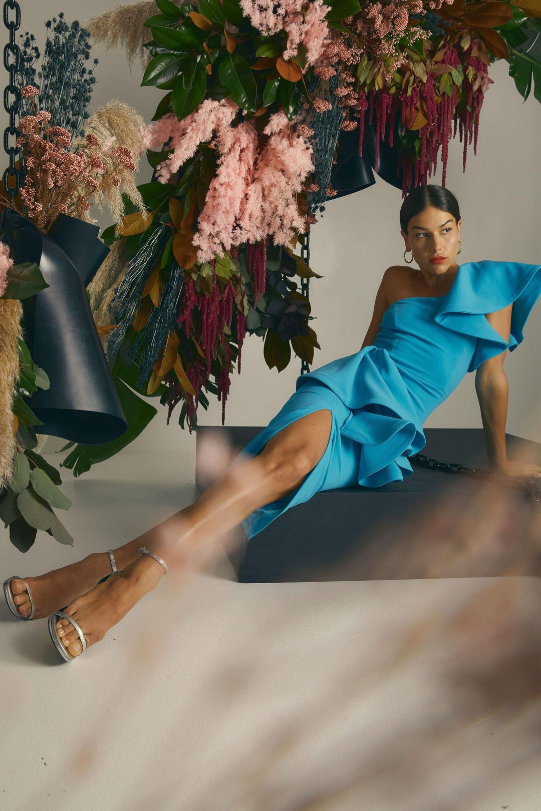 Mossman Dangerous Minds Midi Dress Blue Size 8 for rent on The Volte - main image