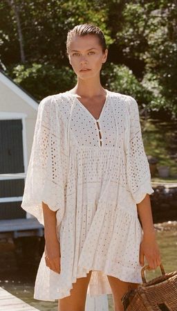 Shona Joy Vivienne Balloon Tiered Mini Dress White Size 8 for rent on The Volte - image 1