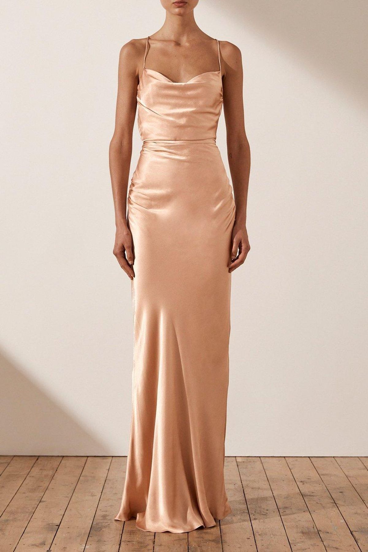 Shona Joy La Lune Lace Back Maxi Dress Blush Size 6 - Image 1