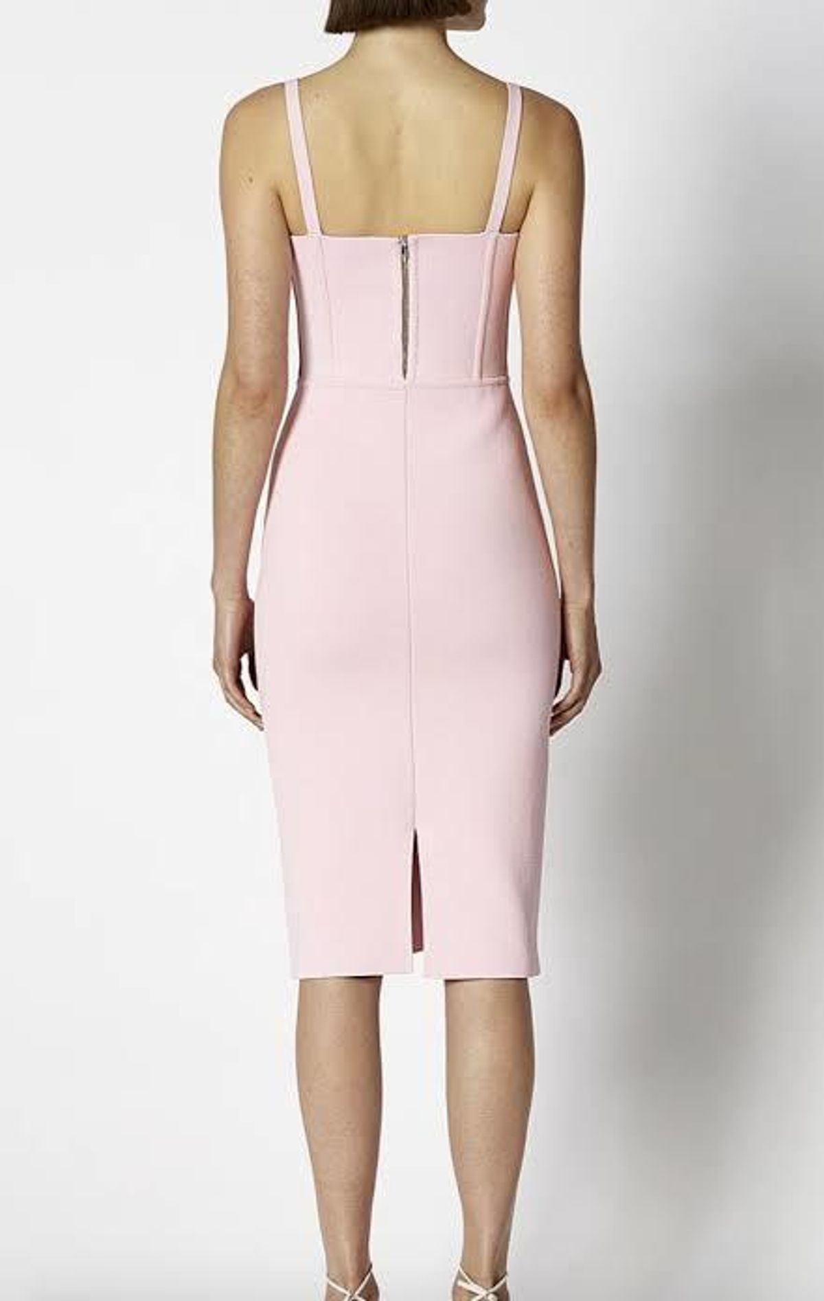 Scanlan Theodore Crepe Knit Bustier Dress Pink Size 8 - Image 3