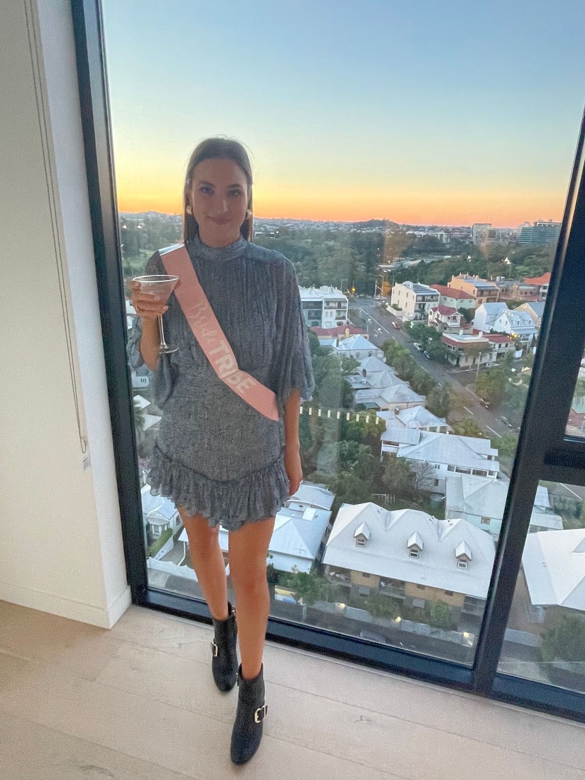 Shona Joy Harmony High Neck Ruched Mini Dress Blue Size 10 - Image 2