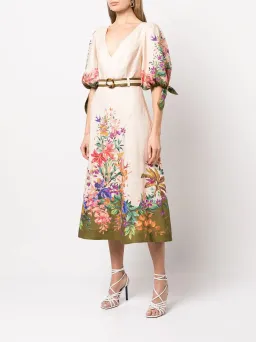 Zimmermann Tropicana Tie Sleeve Midi Dress Size 12 for rent on The Volte - image 2