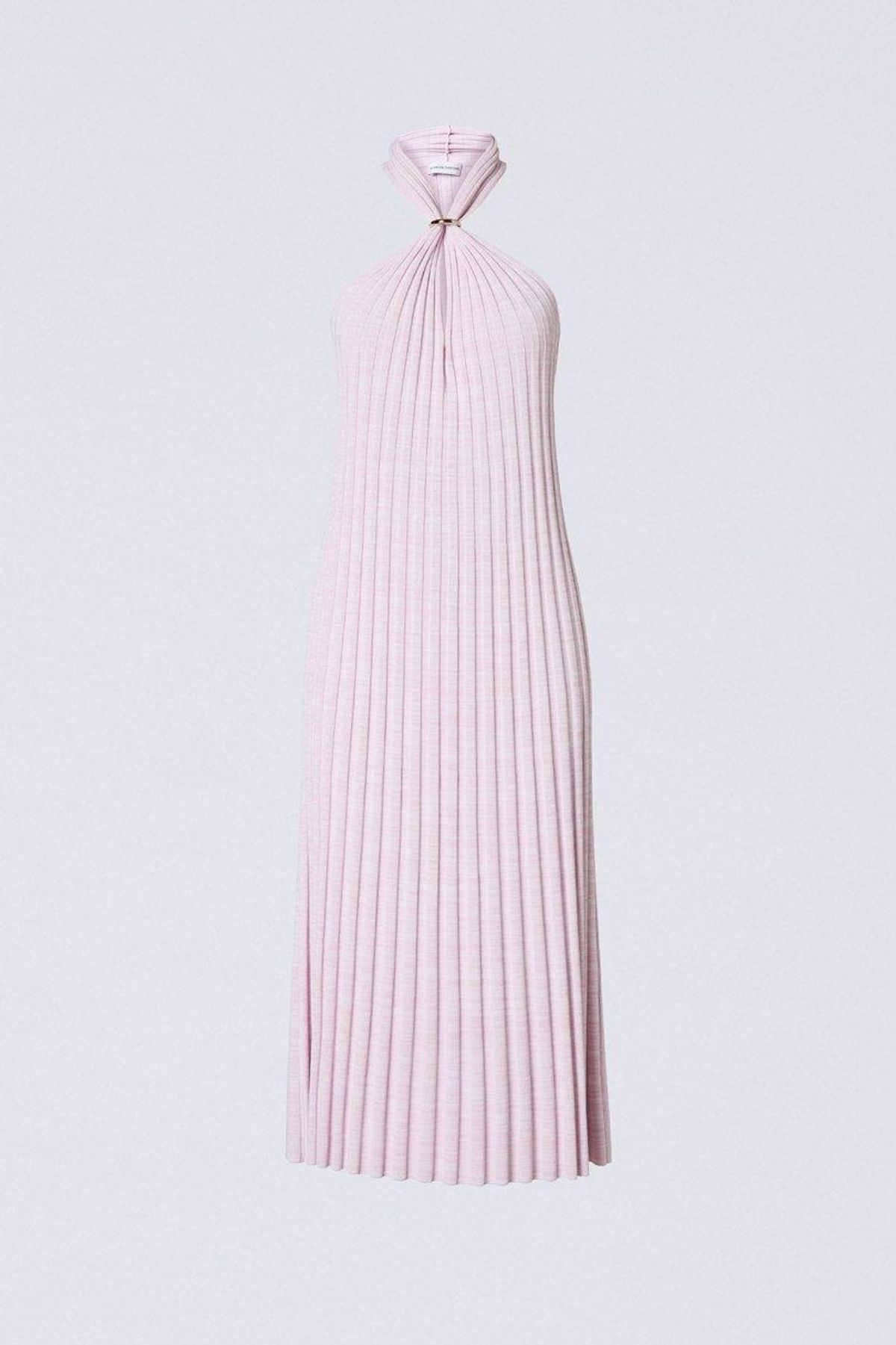 Scanlan Theodore Pleated Rib V-neck Dress Pale Pink Size 8 - Image 5