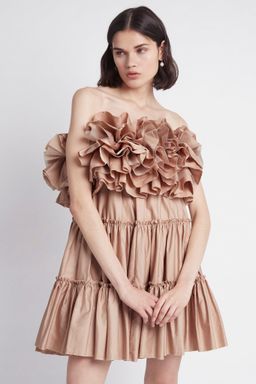 Aje Allure Tiered Mini Dress Brown Size 6 for rent on The Volte - image 2