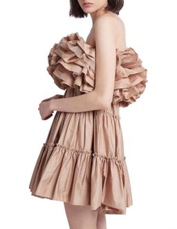 Aje Allure Tiered Mini Dress Brown Size 6 for rent on The Volte - image 3