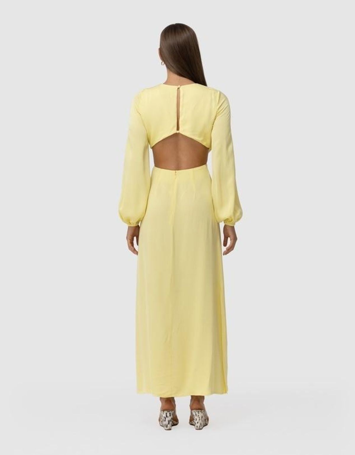 The Wolf Gang Marrakesh Cut Out Maxi Dress Lemon - Size 8 - Image 3