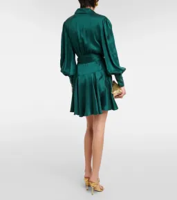 Zimmermann Silk Wrap Mini Dress Green Size 1 / Au 10 for rent on The Volte - image 2