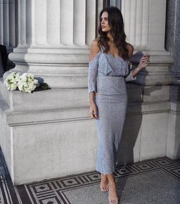 Elle Zeitoune Kendra Dress Gray Size 6 for rent on The Volte - image 3