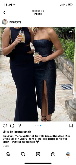 manning cartell new radicals strapless midi black dress for rent on The Volte - image 2