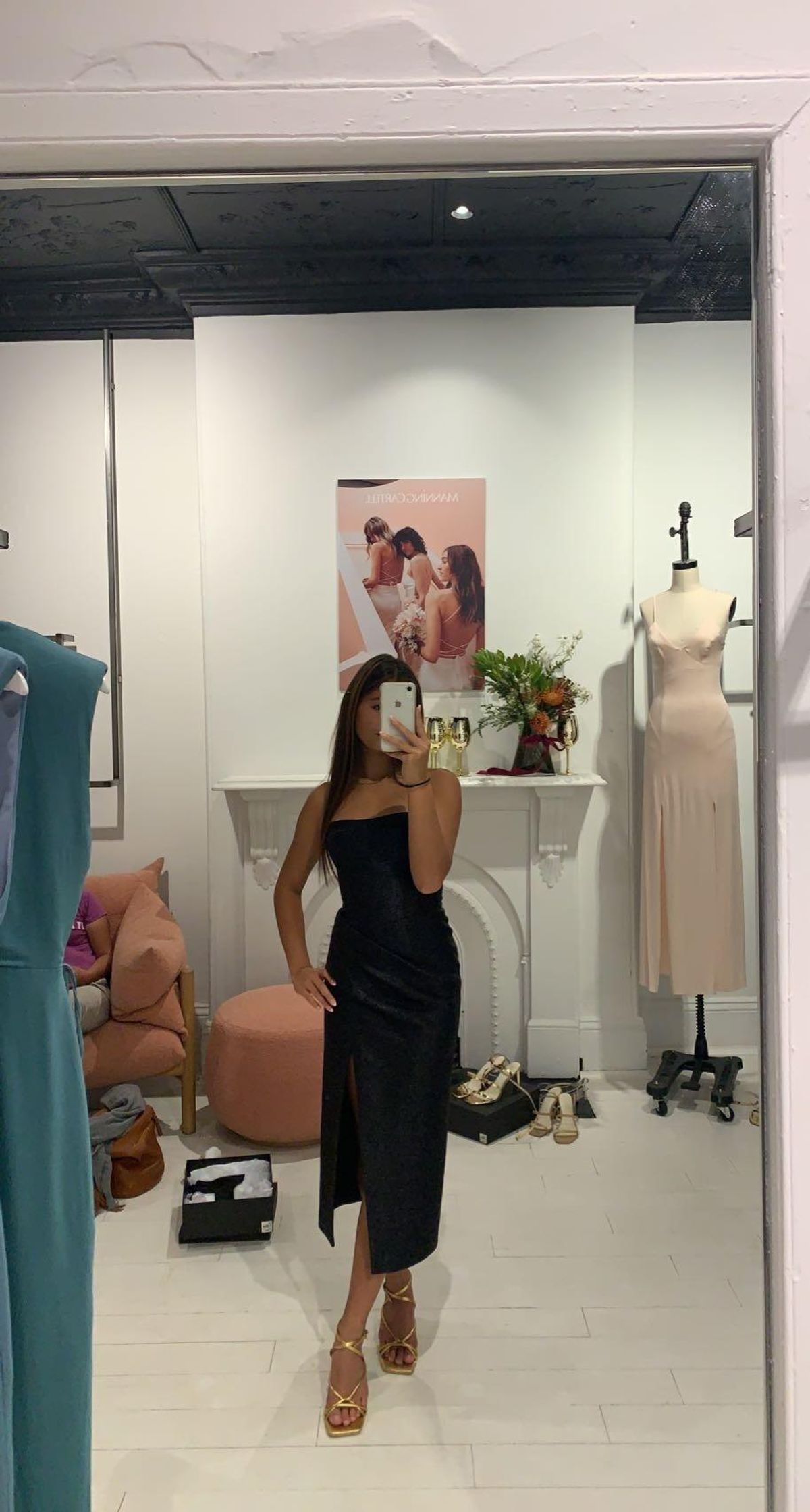 manning cartell new radicals strapless midi black dress for rent on The Volte - main image