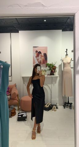 manning cartell new radicals strapless midi black dress for rent on The Volte - image 1