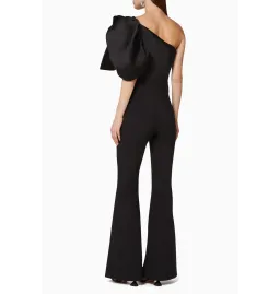 Solace London Laney Statement Sleeve Jumpsuit Black Size AU 10 for rent on The Volte - image 2
