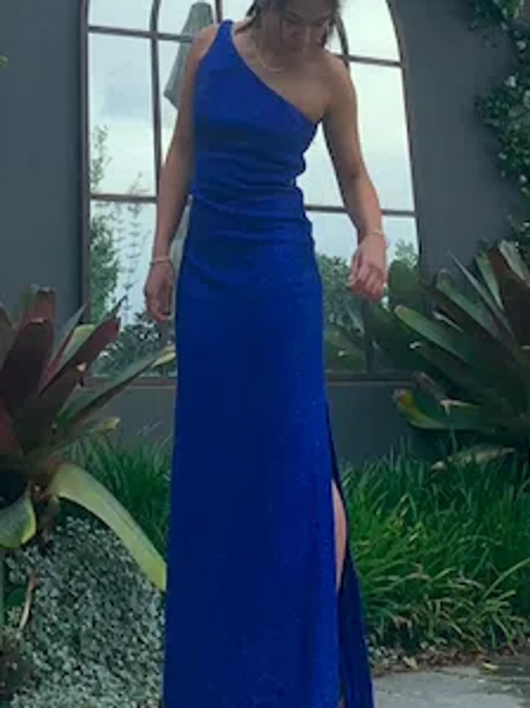 St John Blue Sequin Dress Blue Size 8 for rent on The Volte - main image