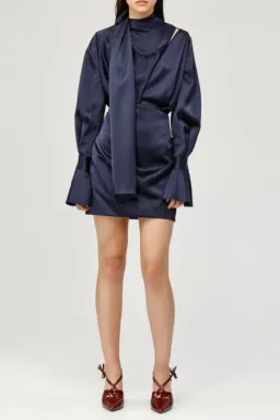 Acler Soto Mini Dress Navy Size 6 for rent on The Volte - image 1