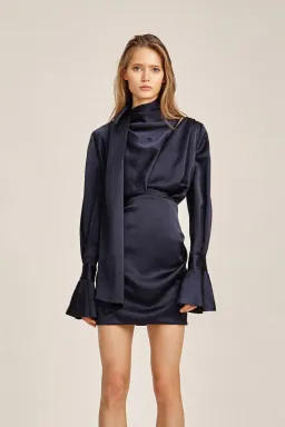 Acler Soto Mini Dress Navy Size 6 for rent on The Volte - image 3