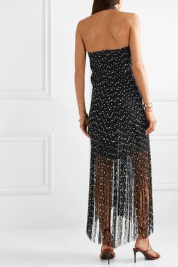 Jacquemus Cortese Fringed Boucle Halter Dress Black Size XS / AU 6 for rent on The Volte - image 2