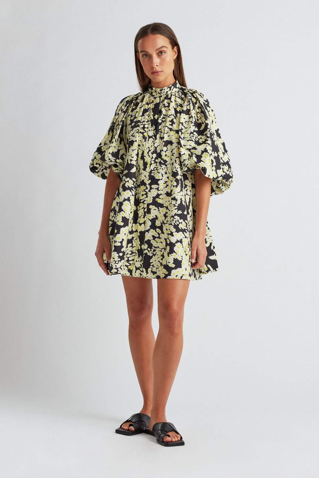 Camilla and Marc Ellie Mini Dress Print Yellow Size 10 for rent on The Volte - main image