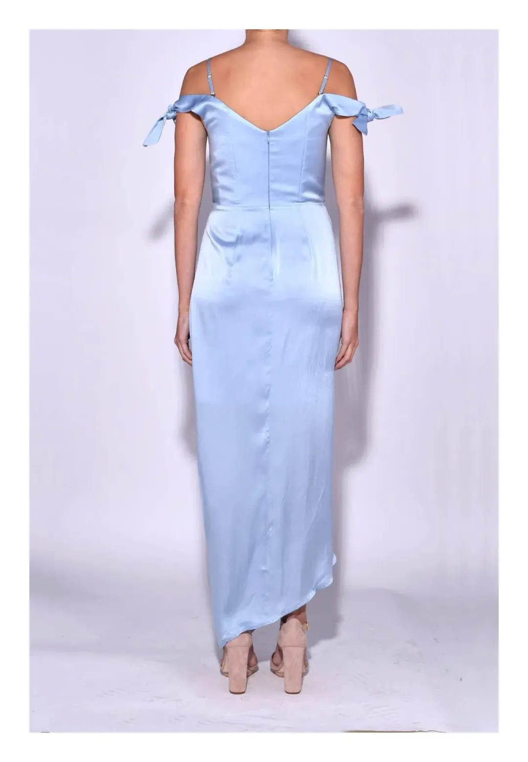 Zimmermann Winsome Drape Cocktail Midi Dress Blue Size 2/ AU 12 for rent on The Volte - main image