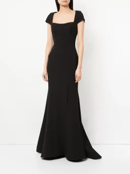 Rebecca Vallance Adriatic Open Back Gown - black size 6 for rent on The Volte - image 1