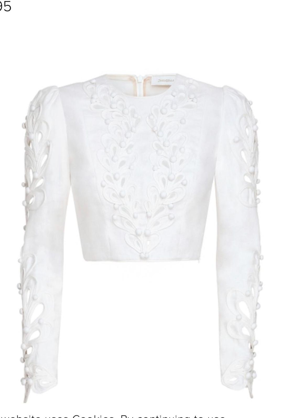 Zimmermann Brightside Rouleaux Bodice Size 8 and Mini Skirt Size 6 Set Ivory for rent on The Volte - main image