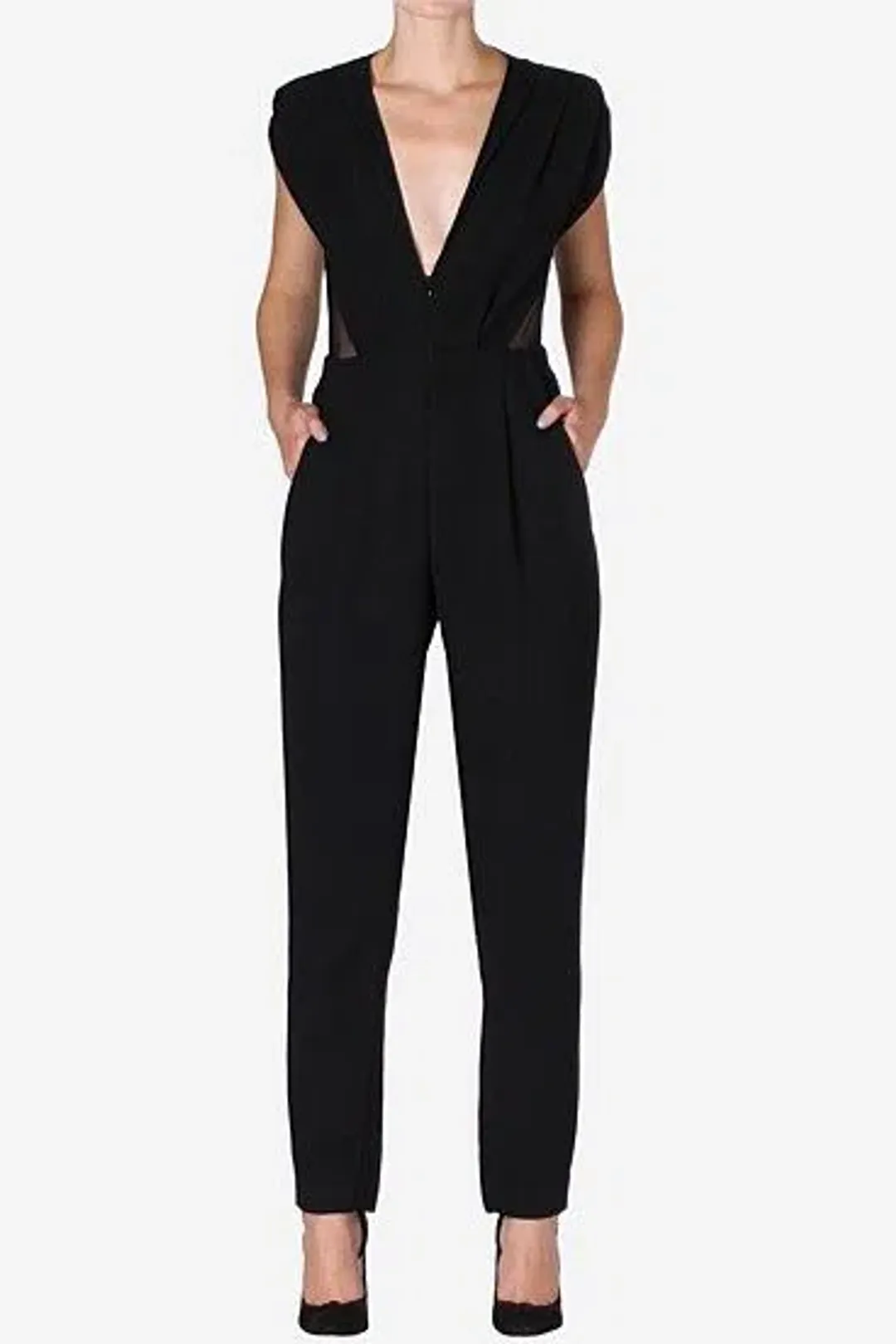 Carla Zampatti Cavier Crepe Jumpsuit Black Size 14 for rent on The Volte - main image