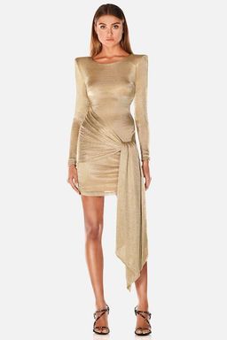 MISHA Sahara Mini Dress Gold Size 6/XS for rent on The Volte - image 1