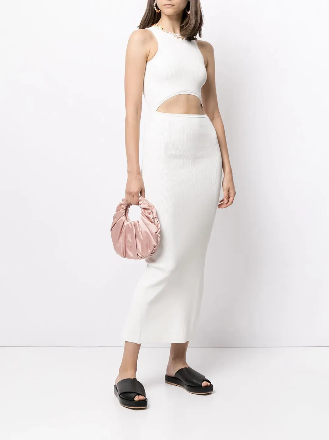 Sir The Label Ingrid Cut Out Dress Midi White | AU 8 for rent on The Volte - main image